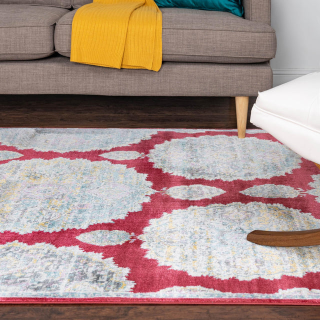 Red 2' 2 x 3' Paragon Rectangle Area Rug 100% Polypropylene Colorful Vivid Boho Style Modern Carpet for Unique Interiors for Sale at Rug Engine