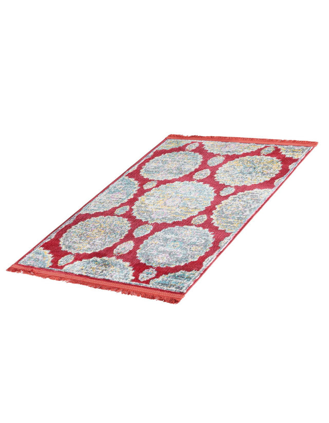 Red 2' 2 x 3' Paragon Rectangle Area Rug 100% Polypropylene Colorful Vivid Boho Style Modern Carpet for Unique Interiors for Sale at Rug Engine