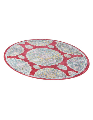 Red 3' 3 x 3' 3 Paragon Round Area Rug 100% Polypropylene Colorful Vivid Boho Style Modern Carpet for Unique Interiors for Sale at Rug Engine