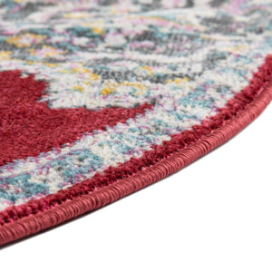 Red 3' 3 x 3' 3 Paragon Round Area Rug 100% Polypropylene Colorful Vivid Boho Style Modern Carpet for Unique Interiors for Sale at Rug Engine