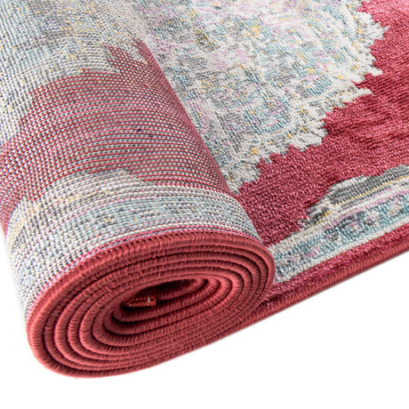 Red 8' 2 x 8' 2 Paragon Round Area Rug 100% Polypropylene Colorful Vivid Boho Style Modern Carpet for Unique Interiors for Sale at Rug Engine