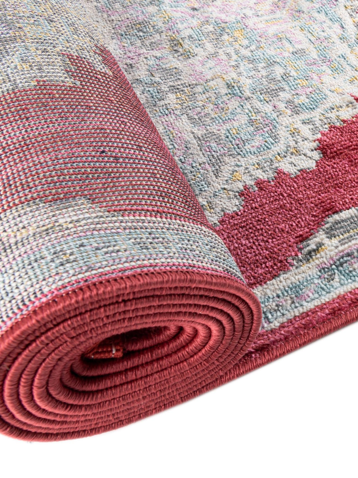 Red 3' 3 x 3' 3 Paragon Round Area Rug 100% Polypropylene Colorful Vivid Boho Style Modern Carpet for Unique Interiors for Sale at Rug Engine