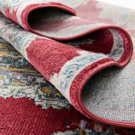 Red 8' 2 x 8' 2 Paragon Round Area Rug 100% Polypropylene Colorful Vivid Boho Style Modern Carpet for Unique Interiors for Sale at Rug Engine