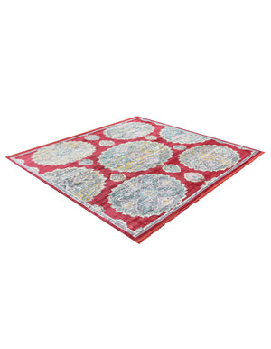 Red 8' 2 x 8' 2 Paragon Square Area Rug 100% Polypropylene Colorful Vivid Boho Style Modern Carpet for Unique Interiors for Sale at Rug Engine