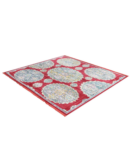 Red 8' 2 x 8' 2 Paragon Square Area Rug 100% Polypropylene Colorful Vivid Boho Style Modern Carpet for Unique Interiors for Sale at Rug Engine
