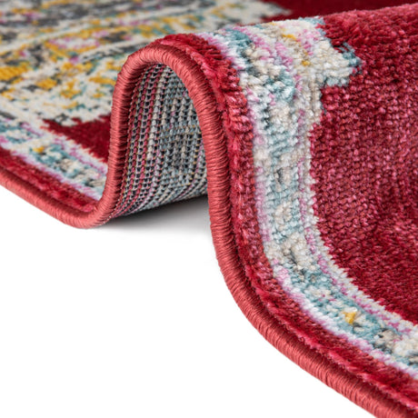 Red 8' 2 x 8' 2 Paragon Octagon Area Rug 100% Polypropylene Colorful Vivid Boho Style Modern Carpet for Unique Interiors for Sale at Rug Engine