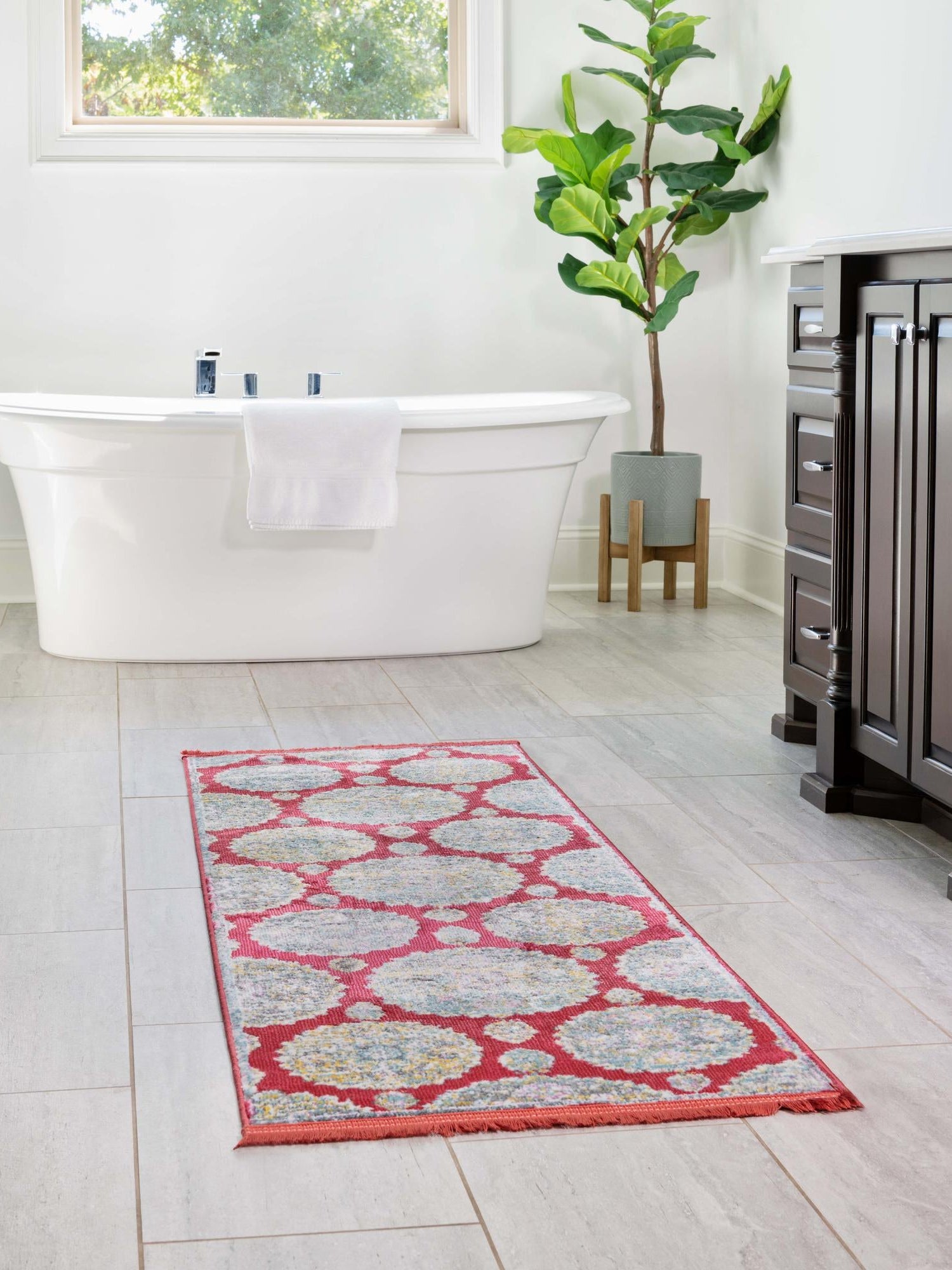 Red 2' 2 x 8' Paragon Runner Area Rug 100% Polypropylene Colorful Vivid Boho Style Modern Carpet for Unique Interiors for Sale at Rug Engine