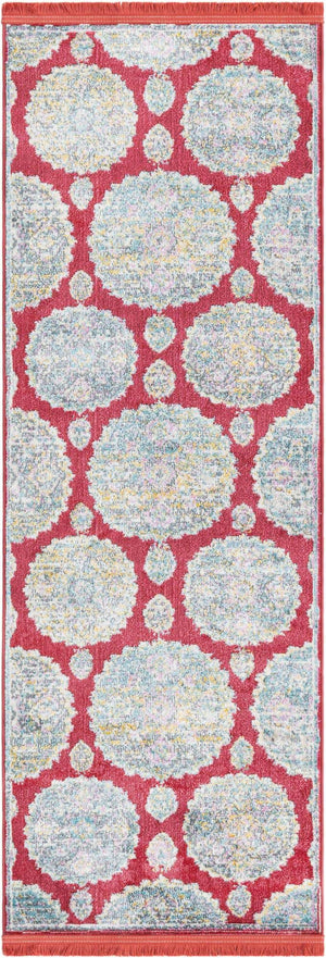 Red 2' 2 x 6' Paragon Runner Area Rug 100% Polypropylene Colorful Vivid Boho Style Modern Carpet for Unique Interiors for Sale at Rug Engine