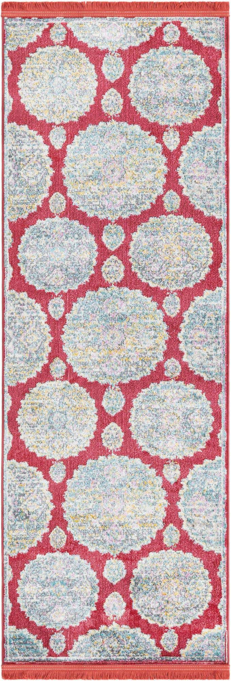 Red 2' 2 x 6' Paragon Runner Area Rug 100% Polypropylene Colorful Vivid Boho Style Modern Carpet for Unique Interiors for Sale at Rug Engine