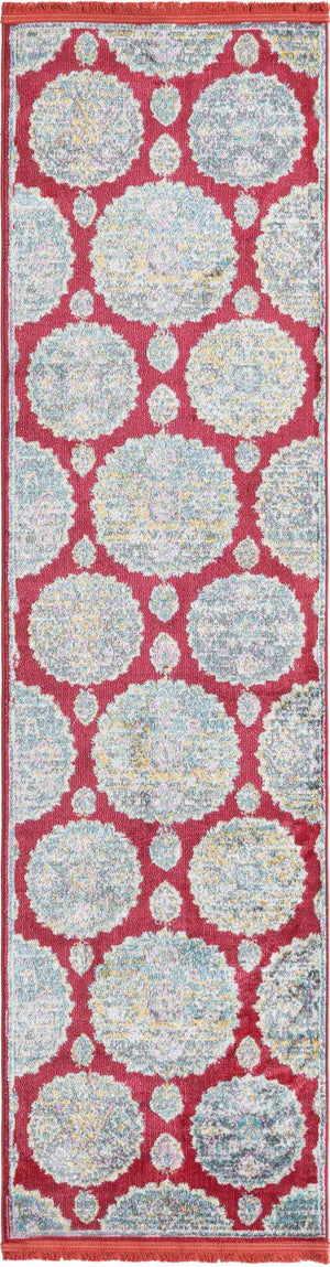 Red 2' 2 x 8' Paragon Runner Area Rug 100% Polypropylene Colorful Vivid Boho Style Modern Carpet for Unique Interiors for Sale at Rug Engine
