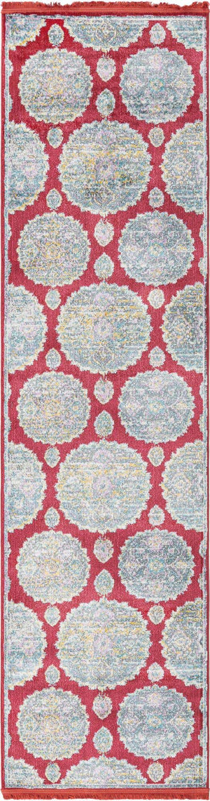 Red 2' 7 x 10' Paragon Runner Area Rug 100% Polypropylene Colorful Vivid Boho Style Modern Carpet for Unique Interiors for Sale at Rug Engine