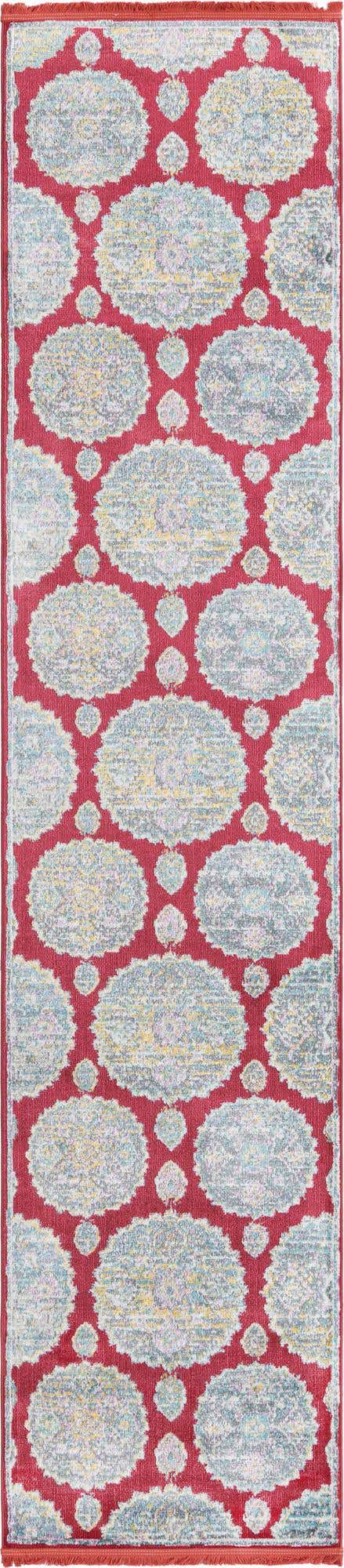Red 2' 7 x 12' Paragon Runner Area Rug 100% Polypropylene Colorful Vivid Boho Style Modern Carpet for Unique Interiors for Sale at Rug Engine