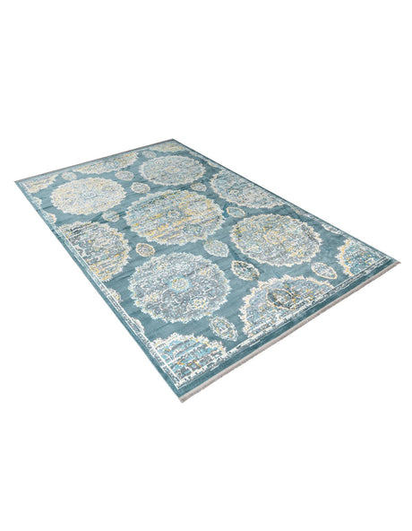 Gray and Blue 10' x 14' Paragon Rectangle Area Rug 100% Polypropylene Colorful Vivid Boho Style Modern Carpet for Unique Interiors for Sale at Rug Engine