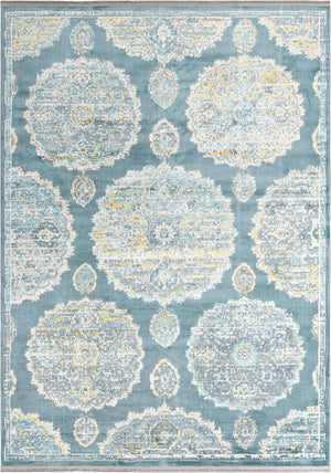 Gray and Blue 9' x 12' Paragon Rectangle Area Rug 100% Polypropylene Colorful Vivid Boho Style Modern Carpet for Unique Interiors for Sale at Rug Engine