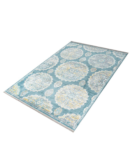 Gray and Blue 8' 2 x 10' Paragon Rectangle Area Rug 100% Polypropylene Colorful Vivid Boho Style Modern Carpet for Unique Interiors for Sale at Rug Engine