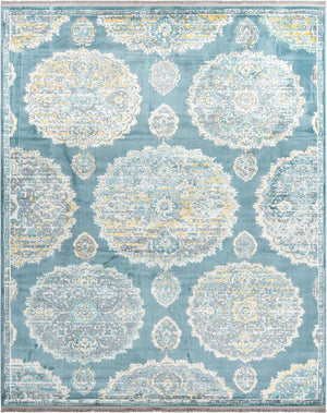 Gray and Blue 8' 2 x 10' Paragon Rectangle Area Rug 100% Polypropylene Colorful Vivid Boho Style Modern Carpet for Unique Interiors for Sale at Rug Engine