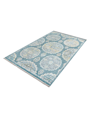 Gray and Blue 6' x 9' Paragon Rectangle Area Rug 100% Polypropylene Colorful Vivid Boho Style Modern Carpet for Unique Interiors for Sale at Rug Engine