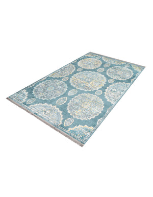 Gray and Blue 5' 5 x 8' Paragon Rectangle Area Rug 100% Polypropylene Colorful Vivid Boho Style Modern Carpet for Unique Interiors for Sale at Rug Engine