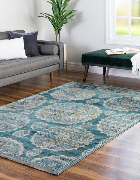 Gray and Blue 9' x 12' Paragon Rectangle Area Rug 100% Polypropylene Colorful Vivid Boho Style Modern Carpet for Unique Interiors for Sale at Rug Engine