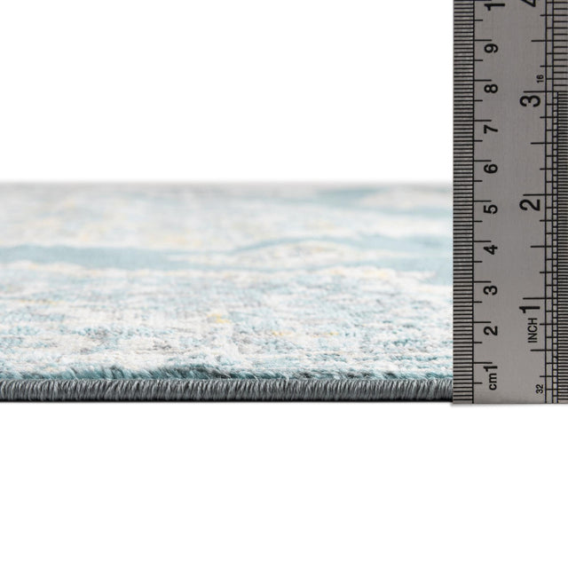 Gray and Blue 6' x 9' Paragon Rectangle Area Rug 100% Polypropylene Colorful Vivid Boho Style Modern Carpet for Unique Interiors for Sale at Rug Engine