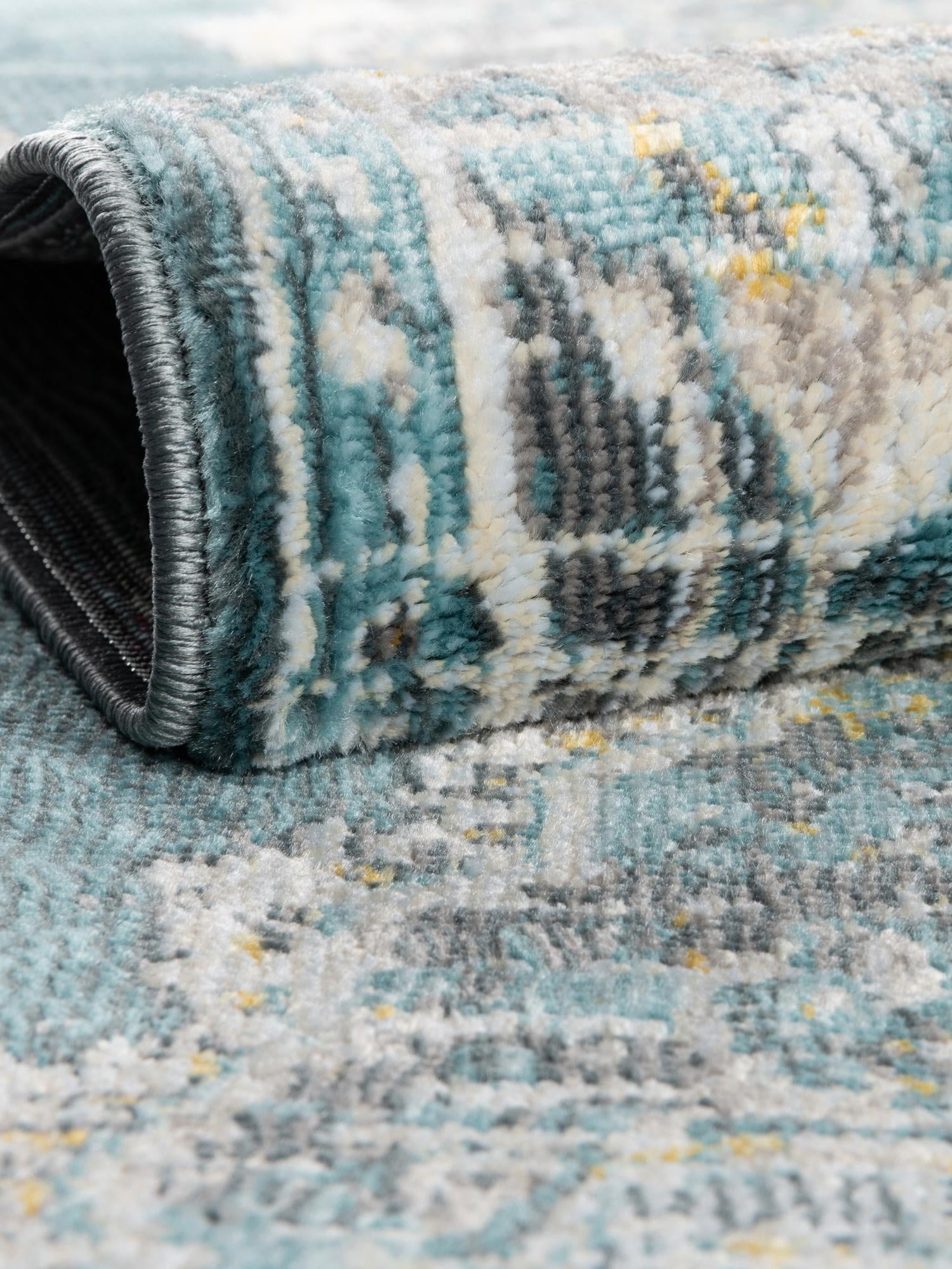 Gray and Blue 4' 3 x 6' Paragon Rectangle Area Rug 100% Polypropylene Colorful Vivid Boho Style Modern Carpet for Unique Interiors for Sale at Rug Engine