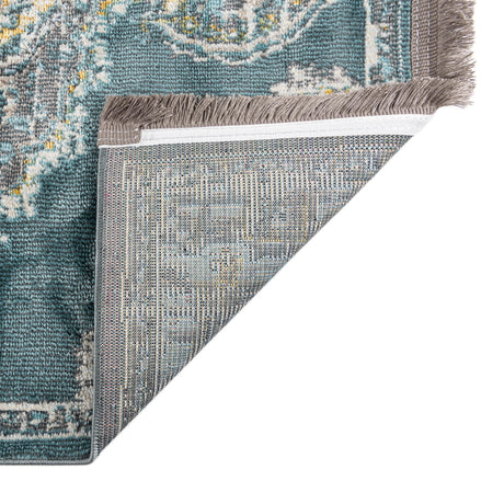 Gray and Blue 9' x 12' Paragon Rectangle Area Rug 100% Polypropylene Colorful Vivid Boho Style Modern Carpet for Unique Interiors for Sale at Rug Engine