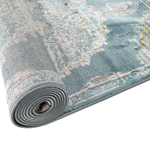Gray and Blue 8' 2 x 10' Paragon Rectangle Area Rug 100% Polypropylene Colorful Vivid Boho Style Modern Carpet for Unique Interiors for Sale at Rug Engine
