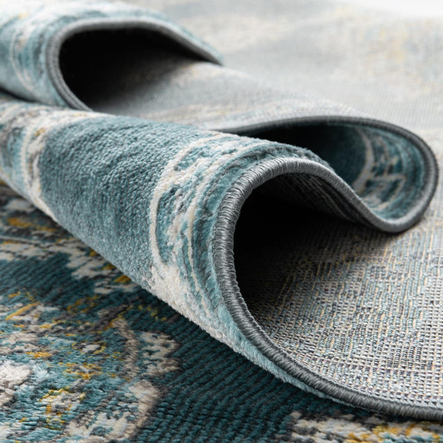 Gray and Blue 10' x 14' Paragon Rectangle Area Rug 100% Polypropylene Colorful Vivid Boho Style Modern Carpet for Unique Interiors for Sale at Rug Engine