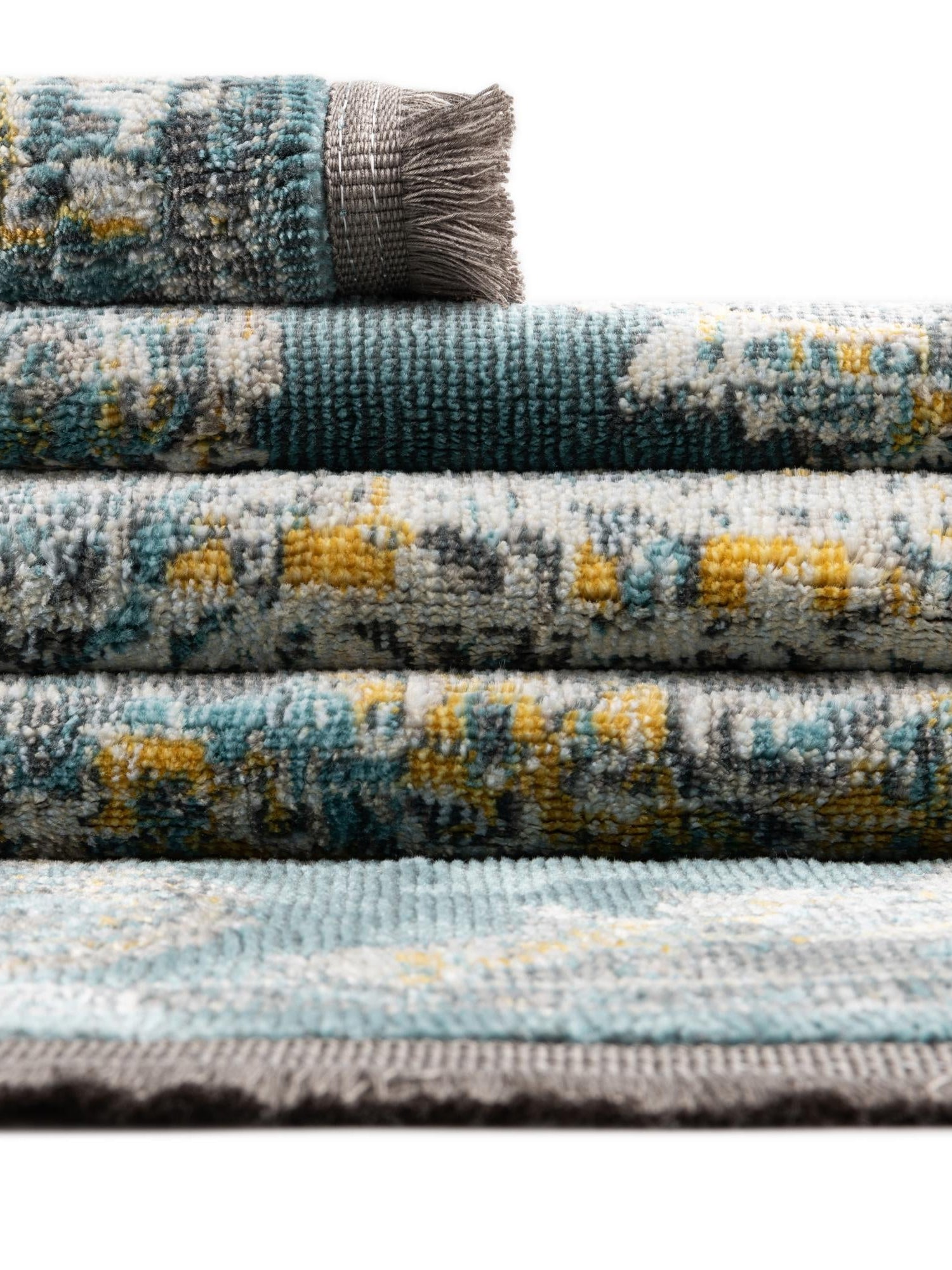 Gray and Blue 6' x 9' Paragon Rectangle Area Rug 100% Polypropylene Colorful Vivid Boho Style Modern Carpet for Unique Interiors for Sale at Rug Engine