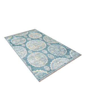 Gray and Blue 5' 5 x 8' Paragon Rectangle Area Rug 100% Polypropylene Colorful Vivid Boho Style Modern Carpet for Unique Interiors for Sale at Rug Engine