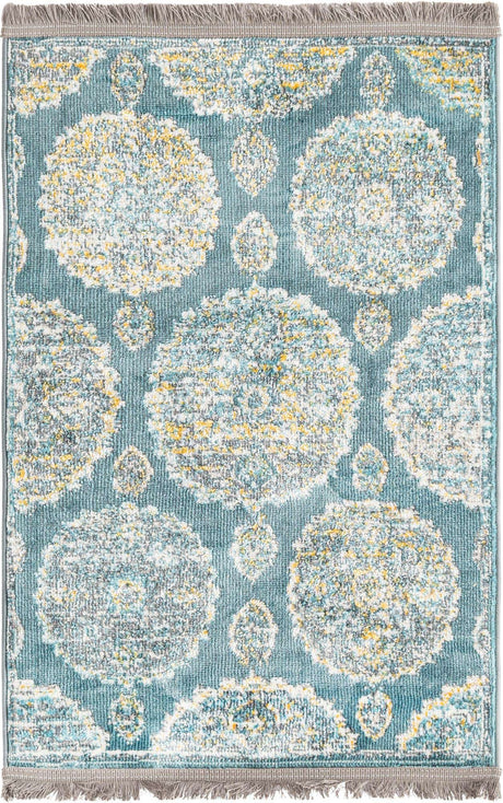 Gray and Blue 2' 2 x 3' Paragon Rectangle Area Rug 100% Polypropylene Colorful Vivid Boho Style Modern Carpet for Unique Interiors for Sale at Rug Engine