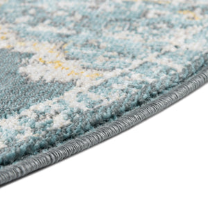 Gray and Blue 5' 5 x 8' Paragon Oval Area Rug 100% Polypropylene Colorful Vivid Boho Style Modern Carpet for Unique Interiors for Sale at Rug Engine