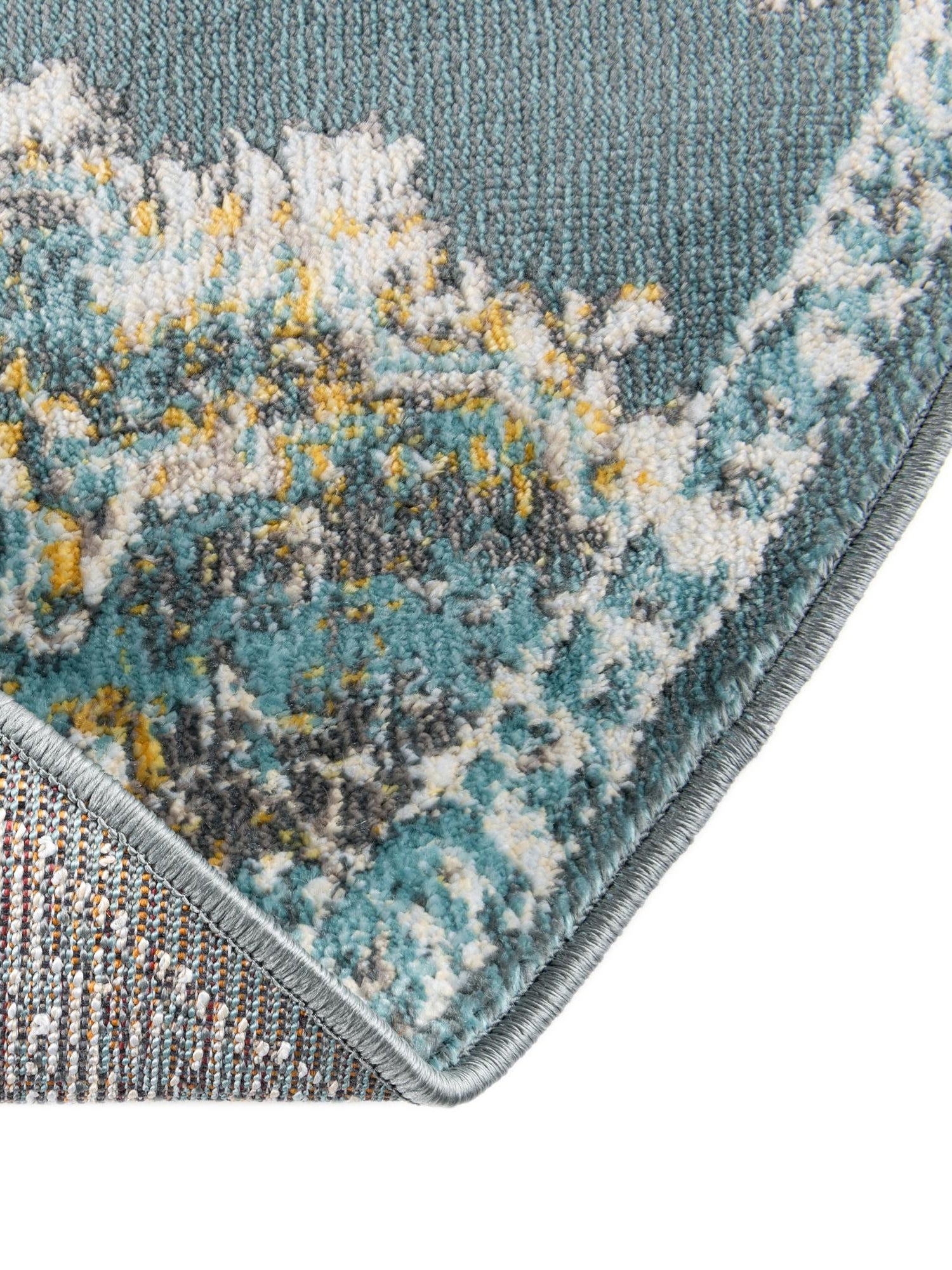 Gray and Blue 5' 5 x 8' Paragon Oval Area Rug 100% Polypropylene Colorful Vivid Boho Style Modern Carpet for Unique Interiors for Sale at Rug Engine