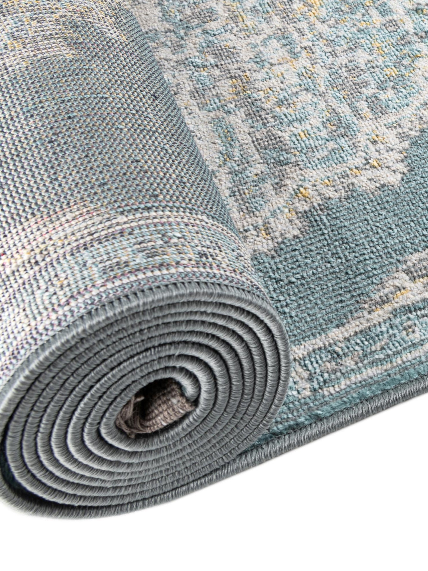 Gray and Blue 5' 5 x 8' Paragon Oval Area Rug 100% Polypropylene Colorful Vivid Boho Style Modern Carpet for Unique Interiors for Sale at Rug Engine