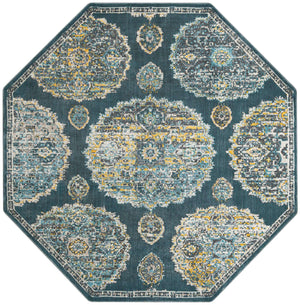 Gray and Blue 8' 2 x 8' 2 Paragon Octagon Area Rug 100% Polypropylene Colorful Vivid Boho Style Modern Carpet for Unique Interiors for Sale at Rug Engine