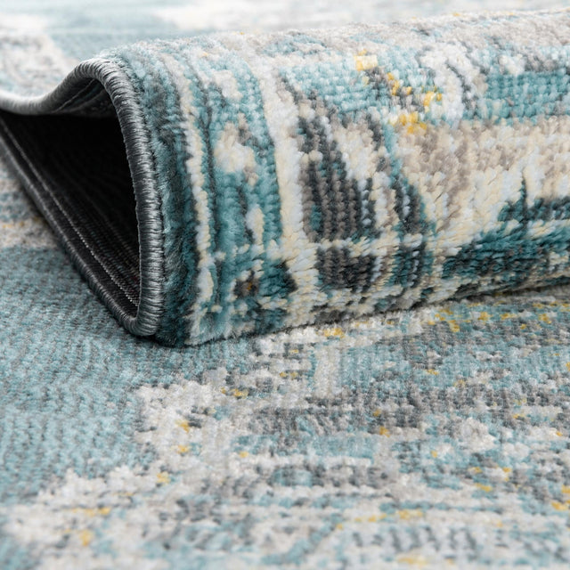 Gray and Blue 8' 2 x 8' 2 Paragon Octagon Area Rug 100% Polypropylene Colorful Vivid Boho Style Modern Carpet for Unique Interiors for Sale at Rug Engine
