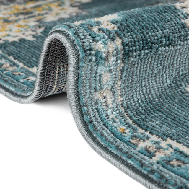 Gray and Blue 8' 2 x 8' 2 Paragon Octagon Area Rug 100% Polypropylene Colorful Vivid Boho Style Modern Carpet for Unique Interiors for Sale at Rug Engine