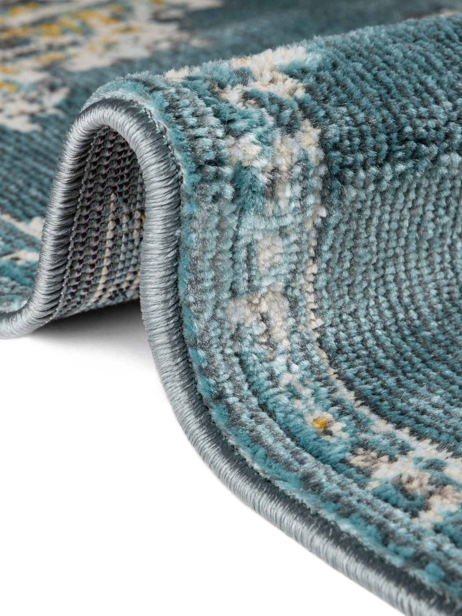 Gray and Blue 4' x 4' Paragon Octagon Area Rug 100% Polypropylene Colorful Vivid Boho Style Modern Carpet for Unique Interiors for Sale at Rug Engine