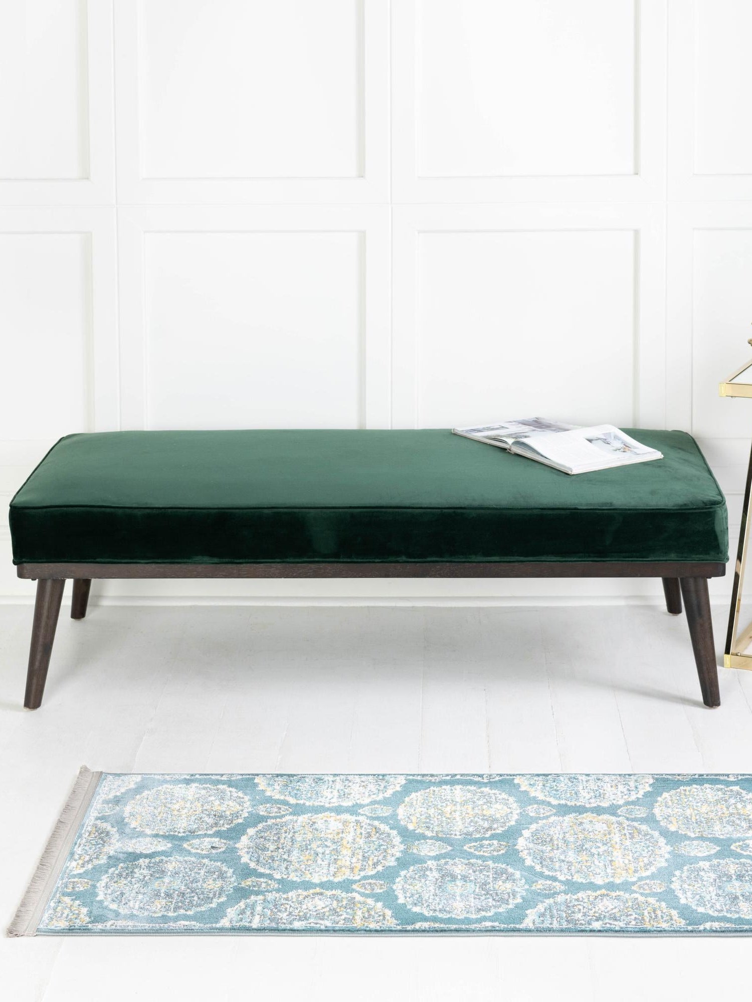 Gray and Blue 2' 7 x 12' Paragon Runner Area Rug 100% Polypropylene Colorful Vivid Boho Style Modern Carpet for Unique Interiors for Sale at Rug Engine