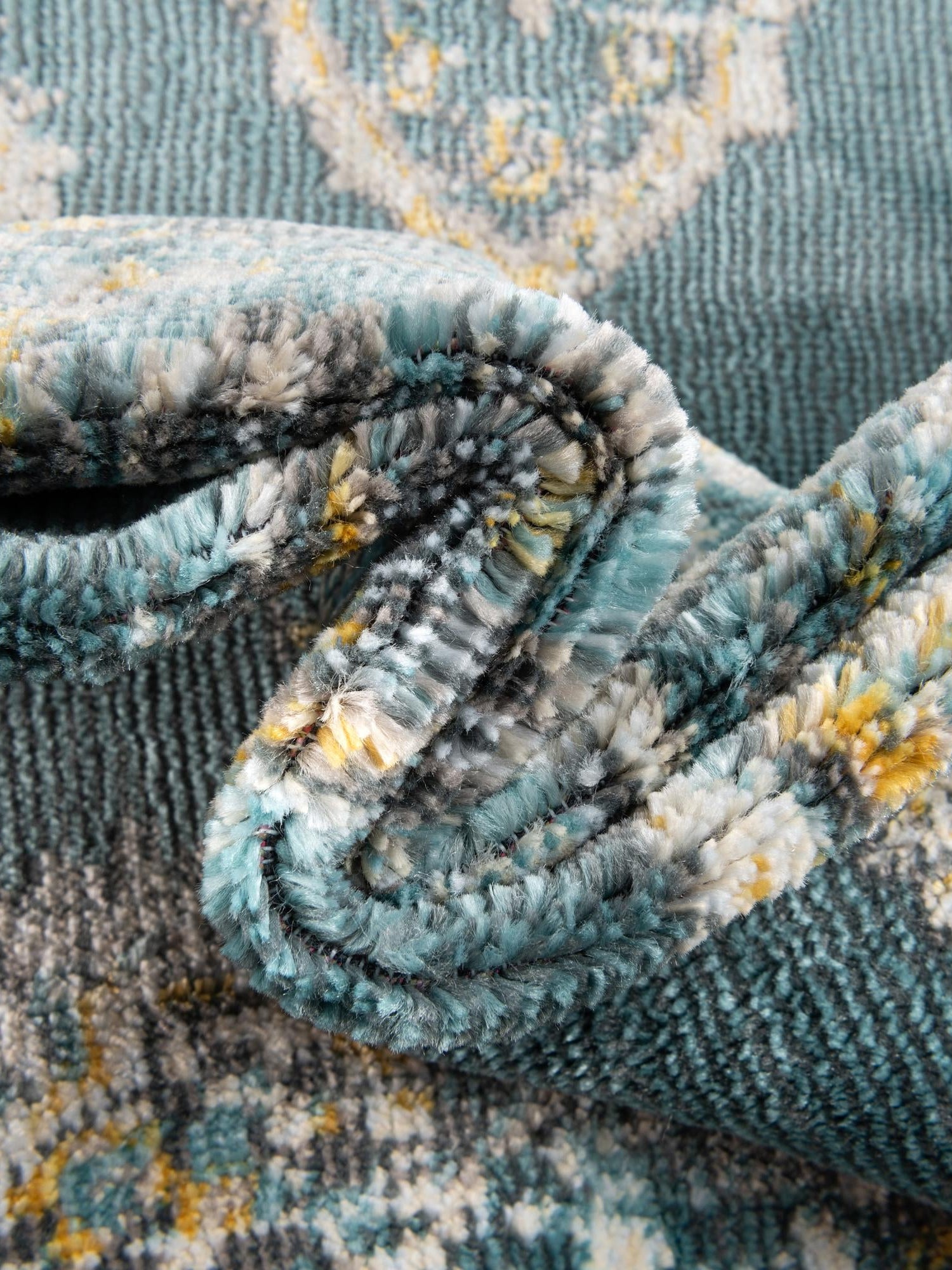 Gray and Blue 2' 7 x 12' Paragon Runner Area Rug 100% Polypropylene Colorful Vivid Boho Style Modern Carpet for Unique Interiors for Sale at Rug Engine