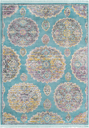 Blue 4' 3 x 6' Paragon Rectangle Area Rug 100% Polypropylene Colorful Vivid Boho Style Modern Carpet for Unique Interiors for Sale at Rug Engine