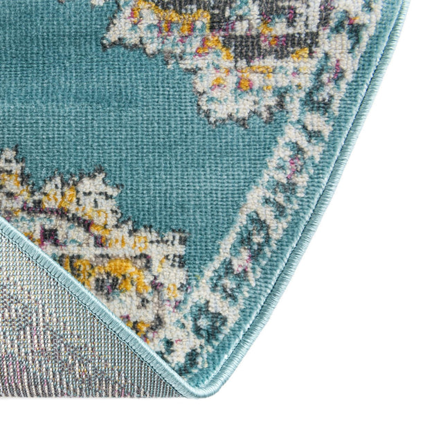 Blue 5' 5 x 5' 5 Paragon Round Area Rug 100% Polypropylene Colorful Vivid Boho Style Modern Carpet for Unique Interiors for Sale at Rug Engine