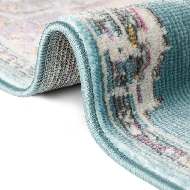 Blue 5' 5 x 5' 5 Paragon Round Area Rug 100% Polypropylene Colorful Vivid Boho Style Modern Carpet for Unique Interiors for Sale at Rug Engine