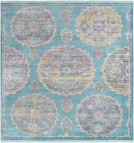 Blue 8' 2 x 8' 2 Paragon Square Area Rug 100% Polypropylene Colorful Vivid Boho Style Modern Carpet for Unique Interiors for Sale at Rug Engine