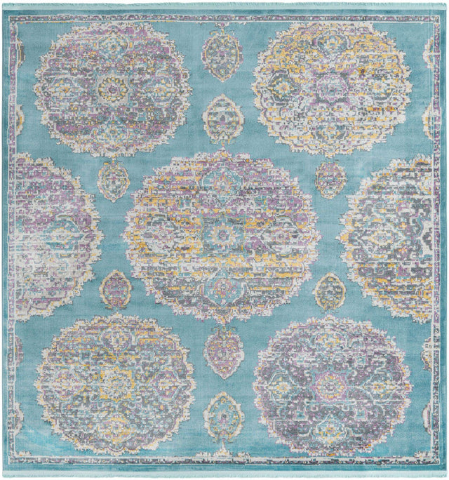 Blue 8' 2 x 8' 2 Paragon Square Area Rug 100% Polypropylene Colorful Vivid Boho Style Modern Carpet for Unique Interiors for Sale at Rug Engine