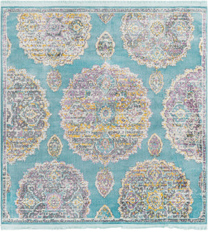 Blue 5' 5 x 5' 5 Paragon Square Area Rug 100% Polypropylene Colorful Vivid Boho Style Modern Carpet for Unique Interiors for Sale at Rug Engine