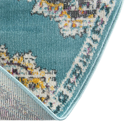 Blue 5' 5 x 8' Paragon Oval Area Rug 100% Polypropylene Colorful Vivid Boho Style Modern Carpet for Unique Interiors for Sale at Rug Engine