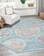 Blue 8' 2 x 8' 2 Paragon Octagon Area Rug 100% Polypropylene Colorful Vivid Boho Style Modern Carpet for Unique Interiors for Sale at Rug Engine