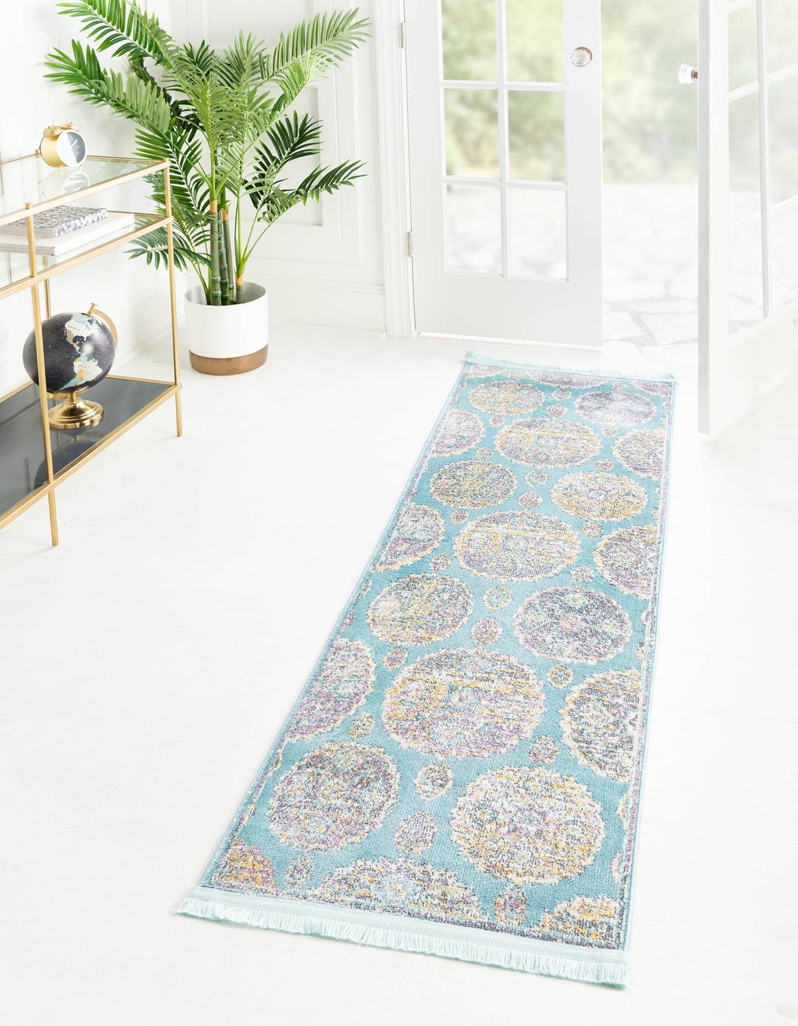 Blue 2' 2 x 8' Paragon Runner Area Rug 100% Polypropylene Colorful Vivid Boho Style Modern Carpet for Unique Interiors for Sale at Rug Engine