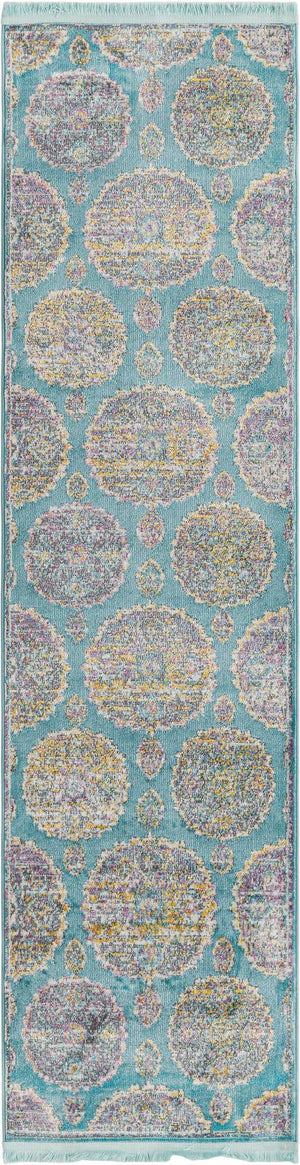 Blue 2' 2 x 8' Paragon Runner Area Rug 100% Polypropylene Colorful Vivid Boho Style Modern Carpet for Unique Interiors for Sale at Rug Engine